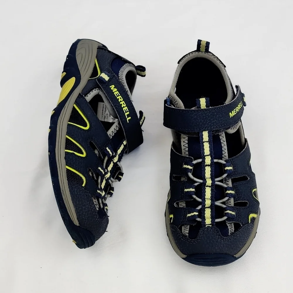 Merrell Hydro H20 Hiker Leather Blue and Lime Sandals